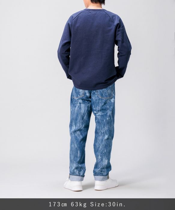 【U LAN】Dyeing Washed Banding Bermuda Denim Pants Perform wrinkle washed bermuda denim shorts - Raucohouse