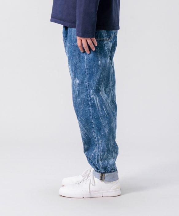【U LAN】Dyeing Washed Banding Bermuda Denim Pants Salt washing cargo bermuda denim pants 3C - UNAIDUN | 60