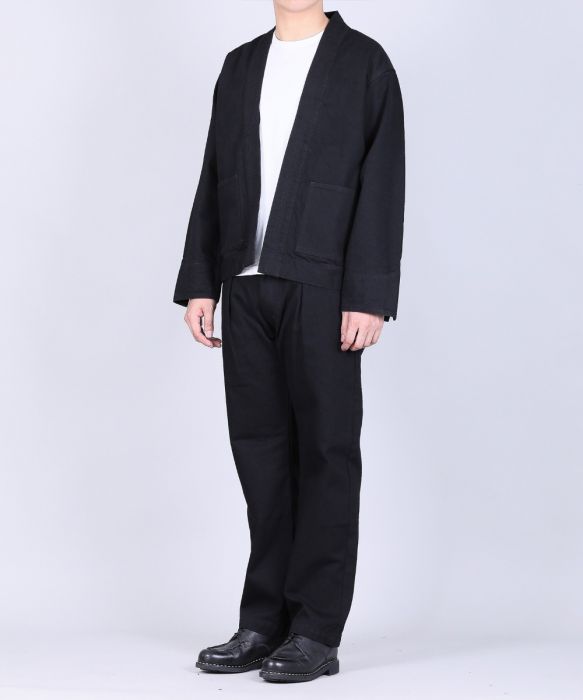 10oz デニム　haoriジャケット 13oz Denim Haori Coat in Dark Grey – Blue Owl Workshop