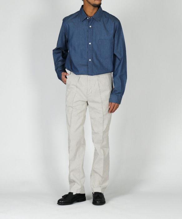 Gray-Denim-Center-Crease-Trousers