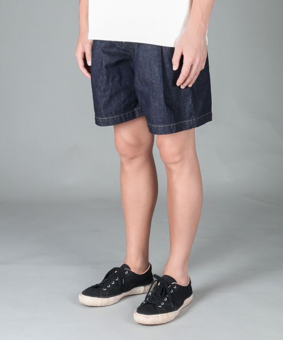 11oz Denim Tuck Shorts Natural Slub Denim
