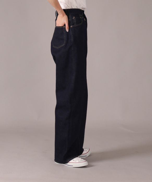 特売 12.5oz Stretch Ladies High waist Loose パンツ