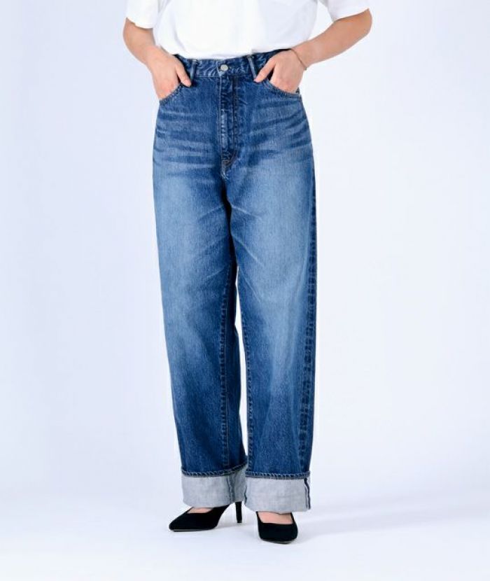 UP127305 【Bardot】 Women's 12oz Selvedge High-rise Straight Jeans