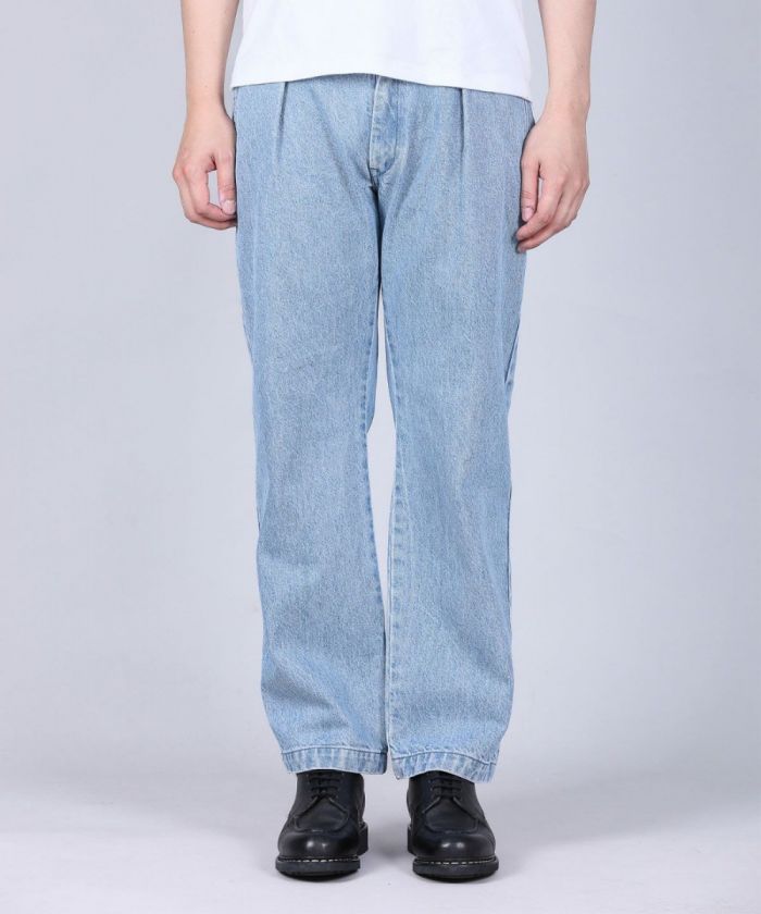 13oz Denim Tuck Pants - Fade Wash