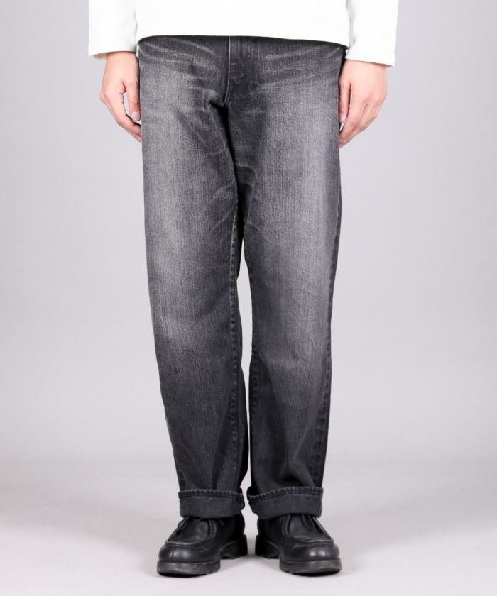 J514 14oz Black Loose Selvedge Jeans (Aging Wash)