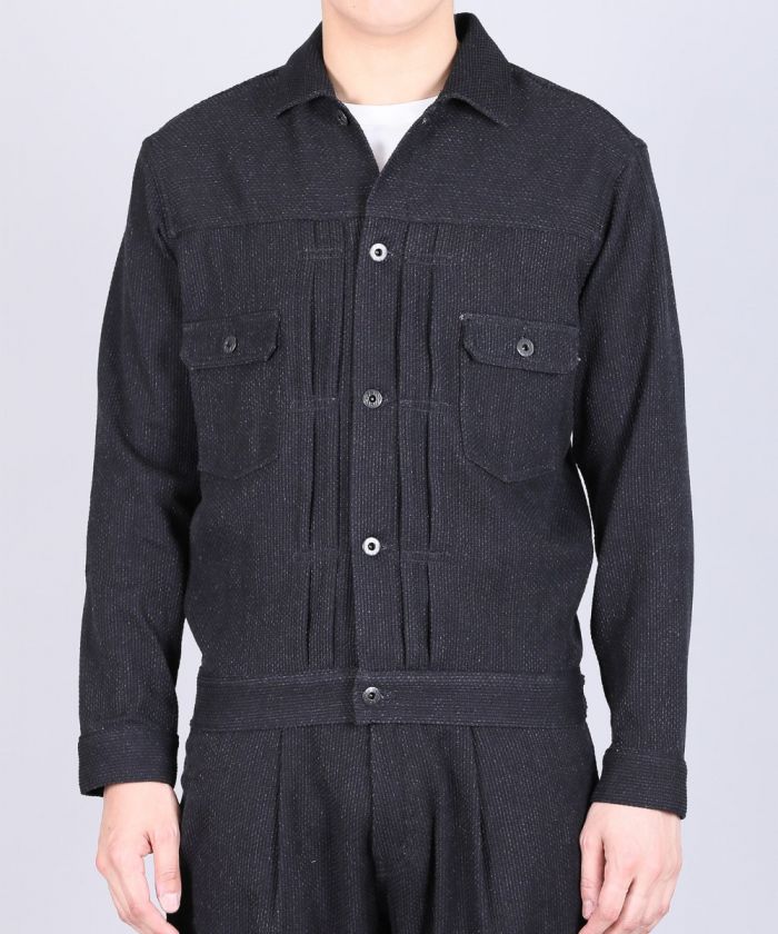 Sashiko Black 2nd Type Jacket - 11oz Black Sashiko