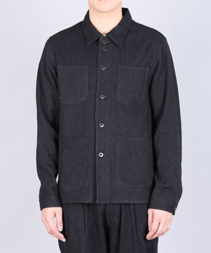 Sashiko Black Cover All Jacket - 11oz Black Sashiko