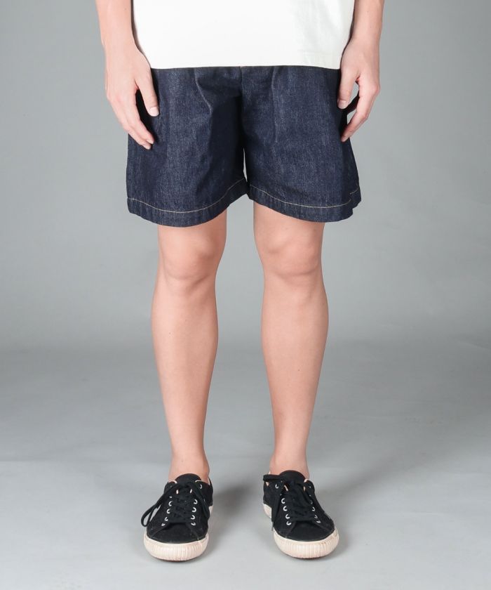 11oz Denim Tuck Shorts Natural Slub Denim
