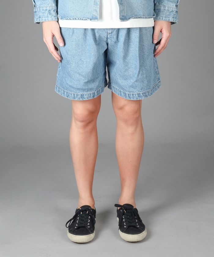 11oz Denim Tuck Shorts - Natural Slub Denim (Fade Wash)