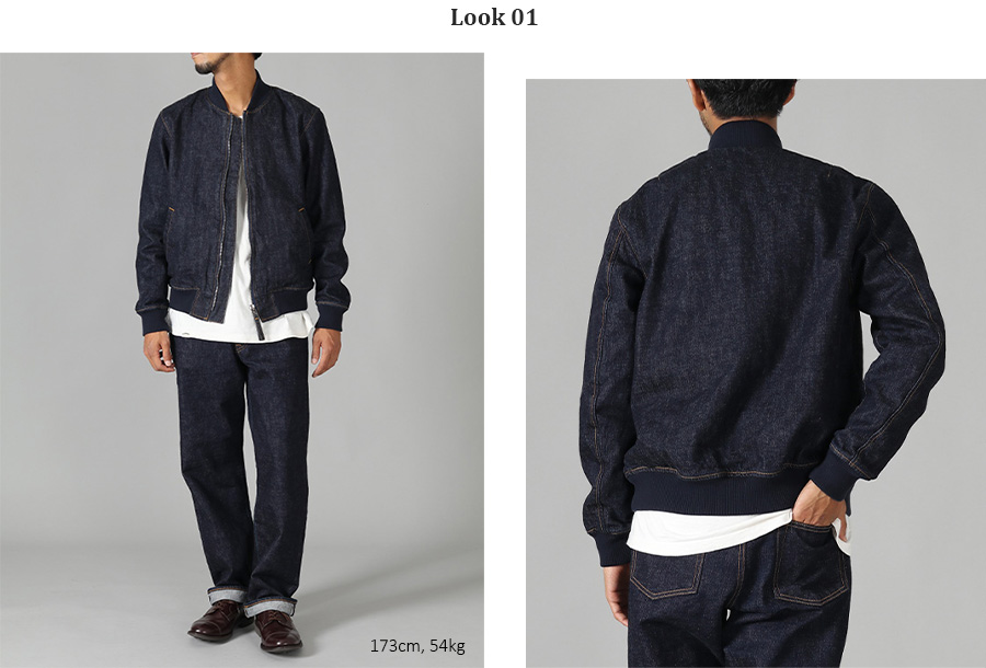 Navy Blue Denim Bomber Jacket | NarendraKumar